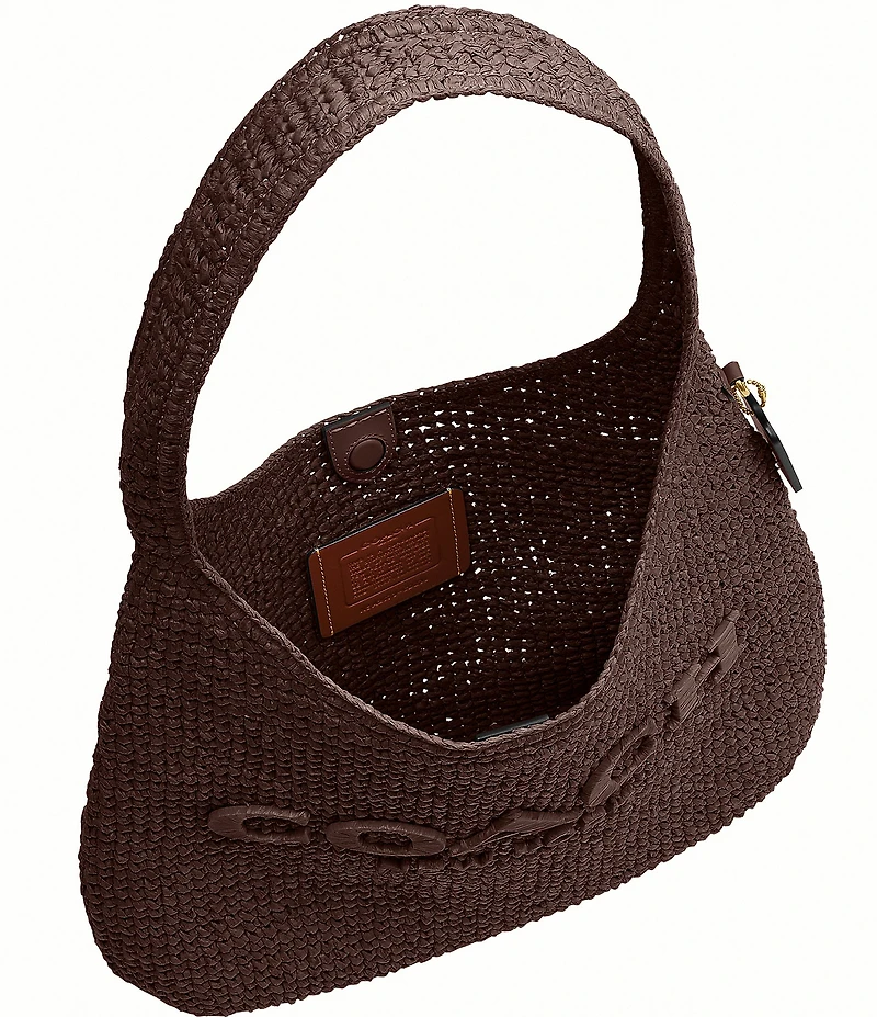 COACH Brooklyn 34 Straw Shoulder Bag