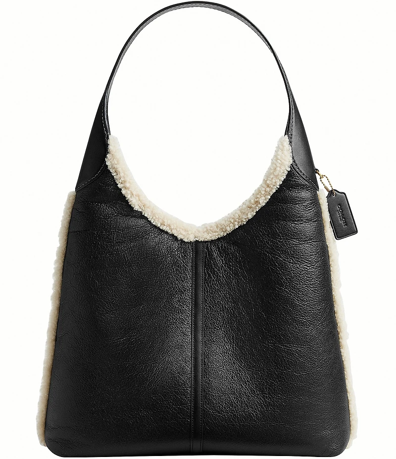 COACH Brooklyn Leather & Shearling Hobo Shoulder Bag 39