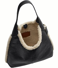 COACH Brooklyn Leather & Shearling Hobo Shoulder Bag 39