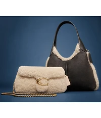 COACH Brooklyn Leather & Shearling Hobo Shoulder Bag 39
