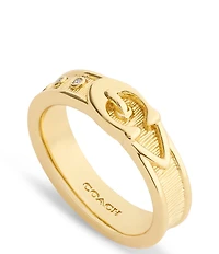COACH Brushed Signature C Buckle Band Ring