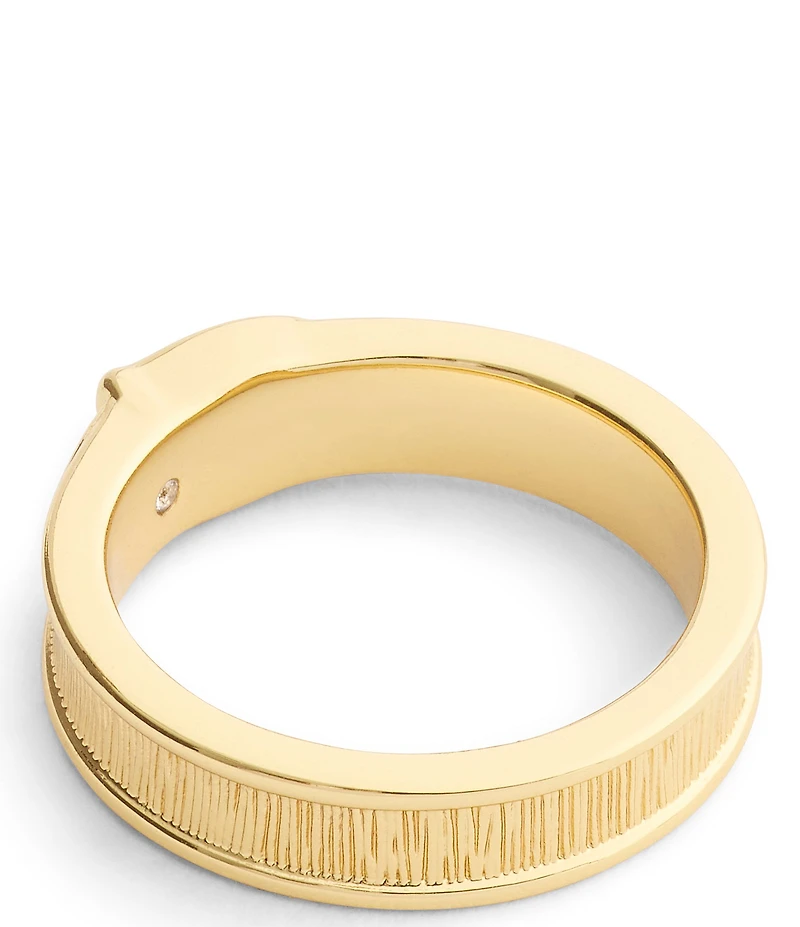 COACH Brushed Signature C Buckle Band Ring