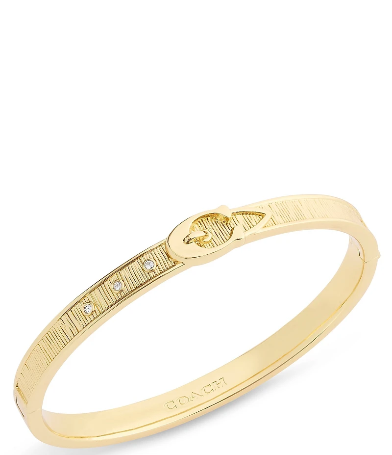 COACH Brushed Signature C Buckle Bangle Bracelet