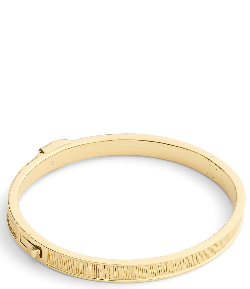 COACH Brushed Signature C Buckle Bangle Bracelet