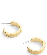 COACH Brushed Signature C Buckle Hoop Earrings