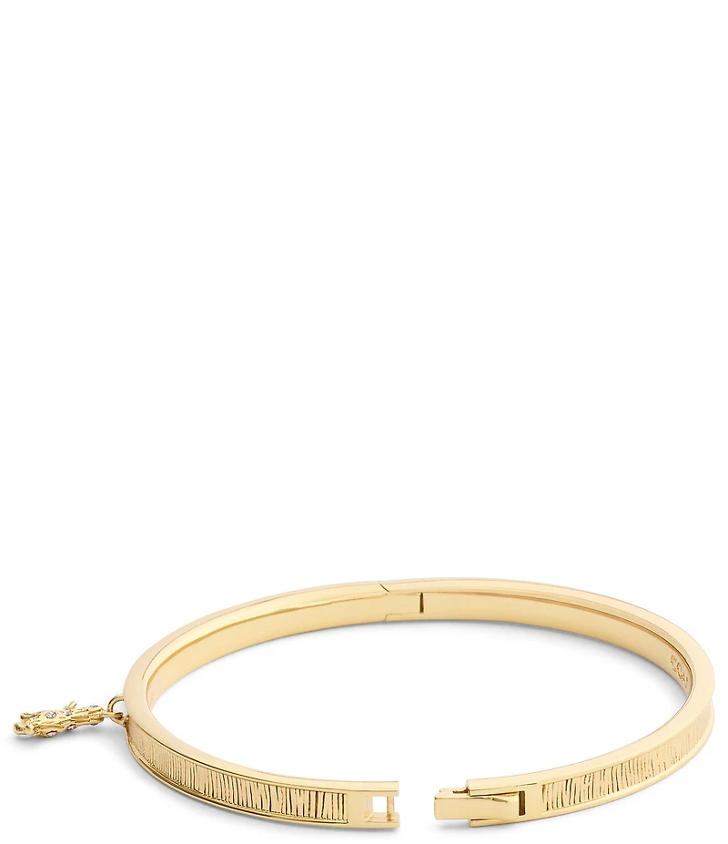 COACH Brushed Signature Rexy Charm Bangle Bracelet