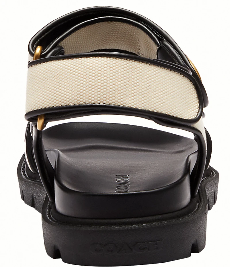 COACH Brynn Canvas Banded Hook-and-Loop Platform Sandals