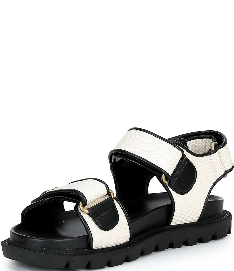COACH Brynn Canvas Banded Hook-and-Loop Platform Sandals
