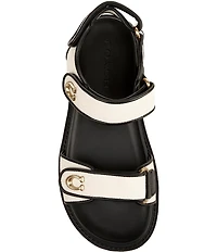 COACH Brynn Canvas Banded Hook-and-Loop Platform Sandals