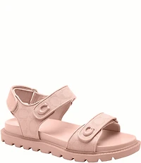 COACH Brynn Canvas Signature Logo Hook-and-Loop Banded Sandals