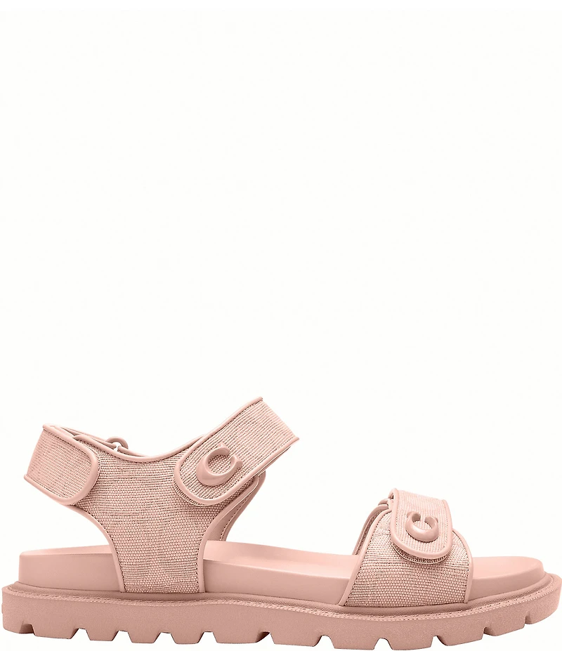 COACH Brynn Canvas Signature Logo Hook-and-Loop Banded Sandals