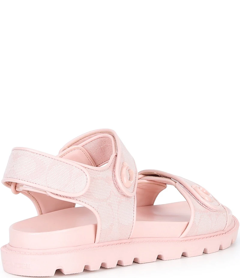 COACH Brynn Canvas Signature Logo Hook-and-Loop Banded Sandals