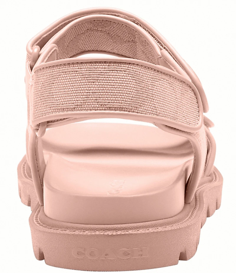 COACH Brynn Canvas Signature Logo Hook-and-Loop Banded Sandals