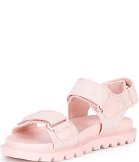 COACH Brynn Canvas Signature Logo Hook-and-Loop Banded Sandals