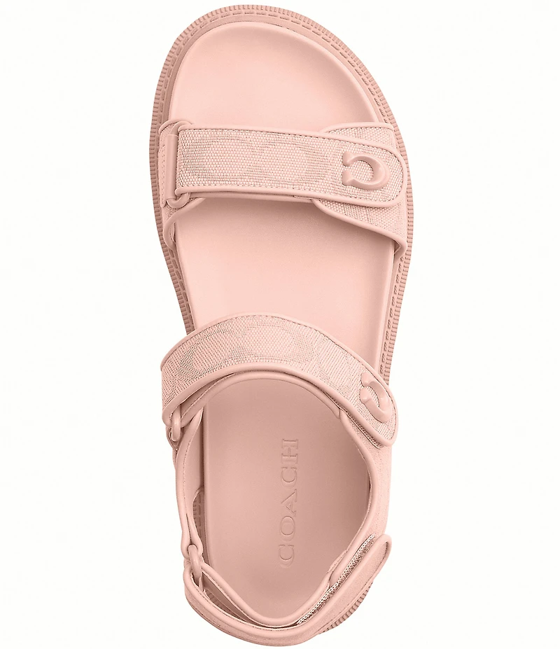 COACH Brynn Canvas Signature Logo Hook-and-Loop Banded Sandals