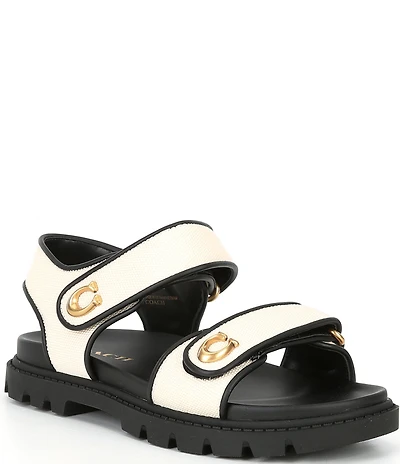 COACH Brynn Canvas Banded Sandals
