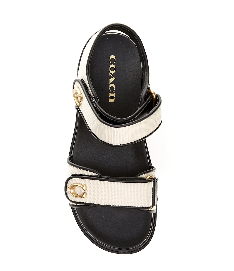 COACH Brynn Canvas Banded Sandals