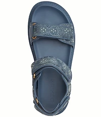 COACH Brynn Crystal Signature Denim Sandals