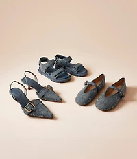 COACH Brynn Crystal Signature Denim Sandals