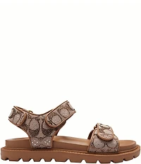 COACH Brynn Crystal Limited Edition Signature Jacquard Banded Sandals
