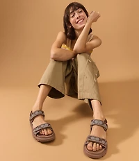 COACH Brynn Crystal Limited Edition Signature Jacquard Banded Sandals