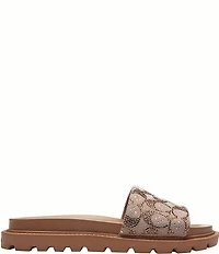 COACH Brynn Crystal Limited Edition Signature Jacquard Slide Sandals