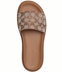 COACH Brynn Crystal Limited Edition Signature Jacquard Slide Sandals