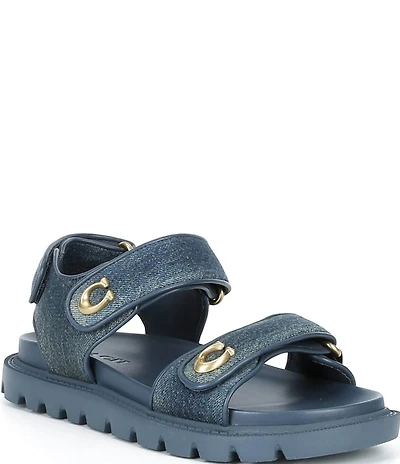 COACH Brynn Denim Hook-and-Loop Sandals