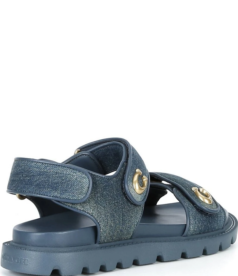COACH Brynn Denim Hook-and-Loop Sandals