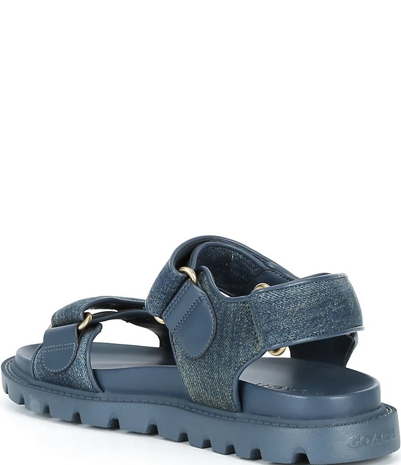 COACH Brynn Denim Hook-and-Loop Sandals