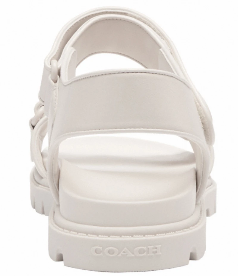 COACH Brynn Leather Signature Logo Detail Banded Sandals