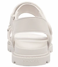 COACH Brynn Leather Signature Logo Detail Banded Sandals