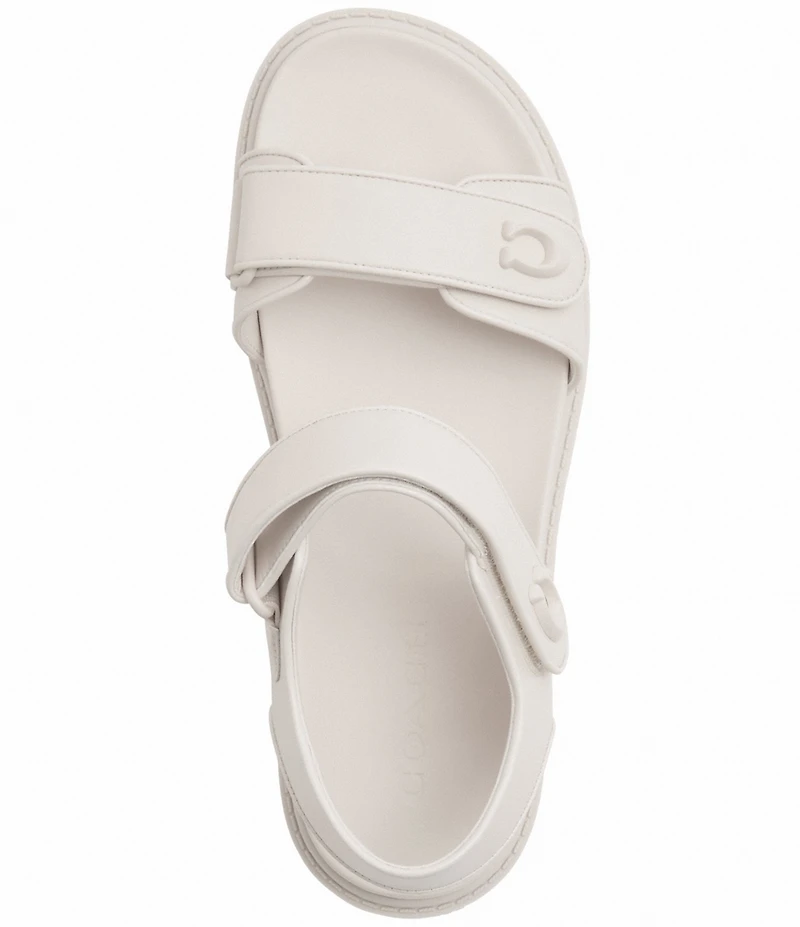 COACH Brynn Leather Signature Logo Detail Banded Sandals