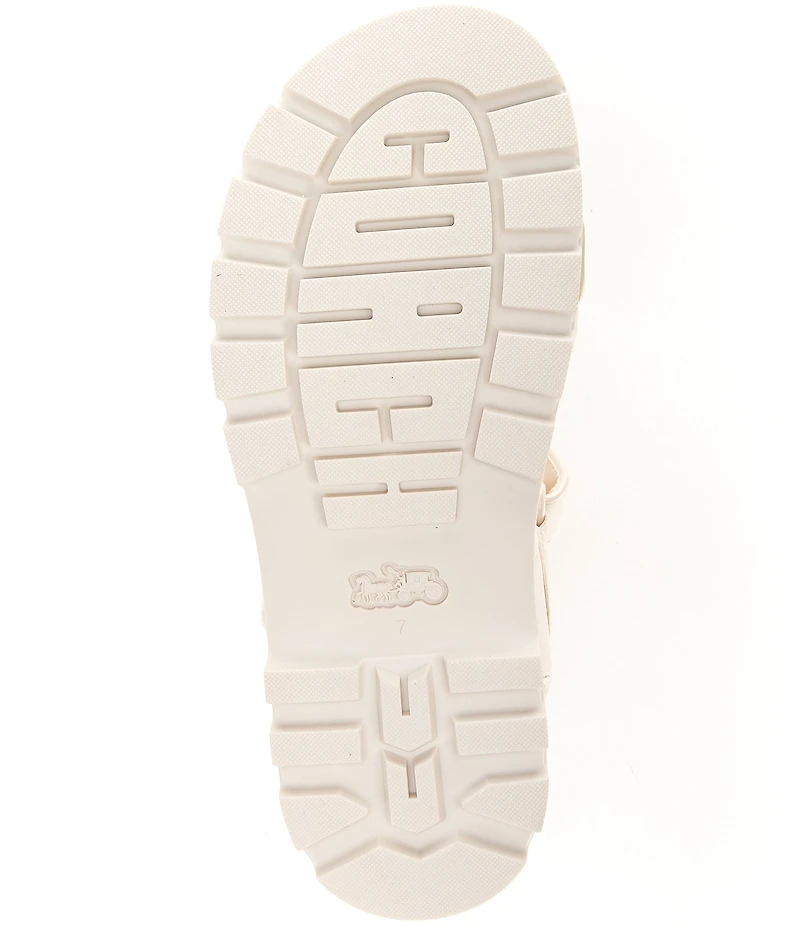 COACH Brynn Leather Signature Logo Detail Banded Sandals