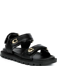 COACH Brynn Leather Hook-and-Loop Sandals