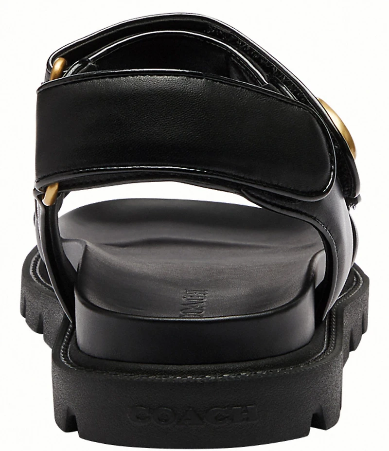 COACH Brynn Leather Hook-and-Loop Sandals