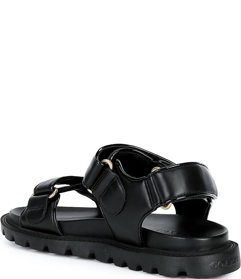 COACH Brynn Leather Hook-and-Loop Sandals