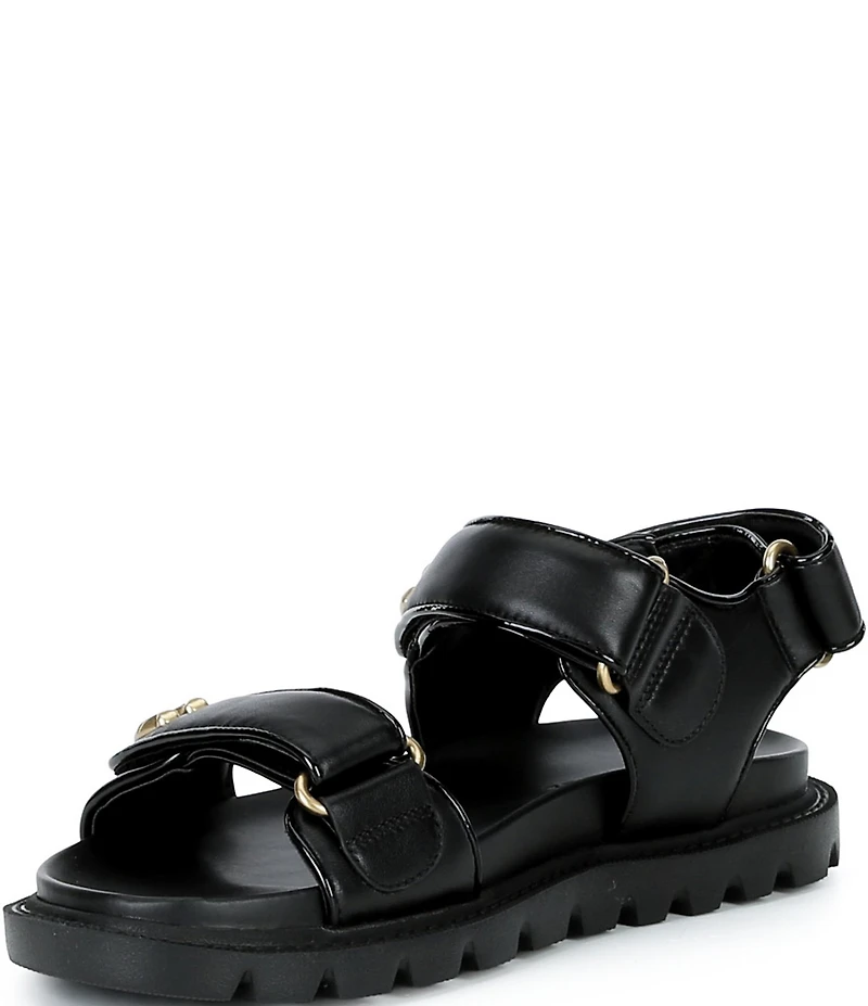 COACH Brynn Leather Hook-and-Loop Sandals