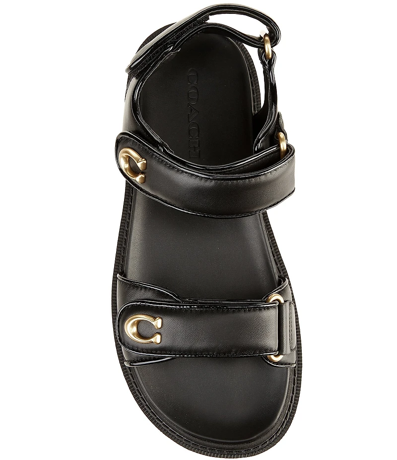 COACH Brynn Leather Hook-and-Loop Sandals