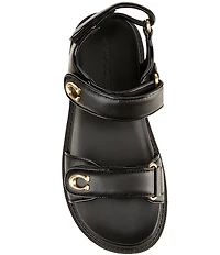 COACH Brynn Leather Hook-and-Loop Sandals