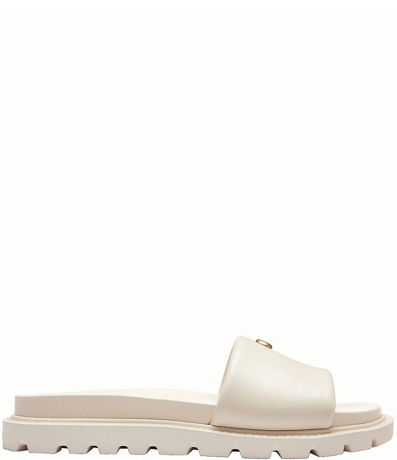 COACH Brynn Leather Slide Sandals