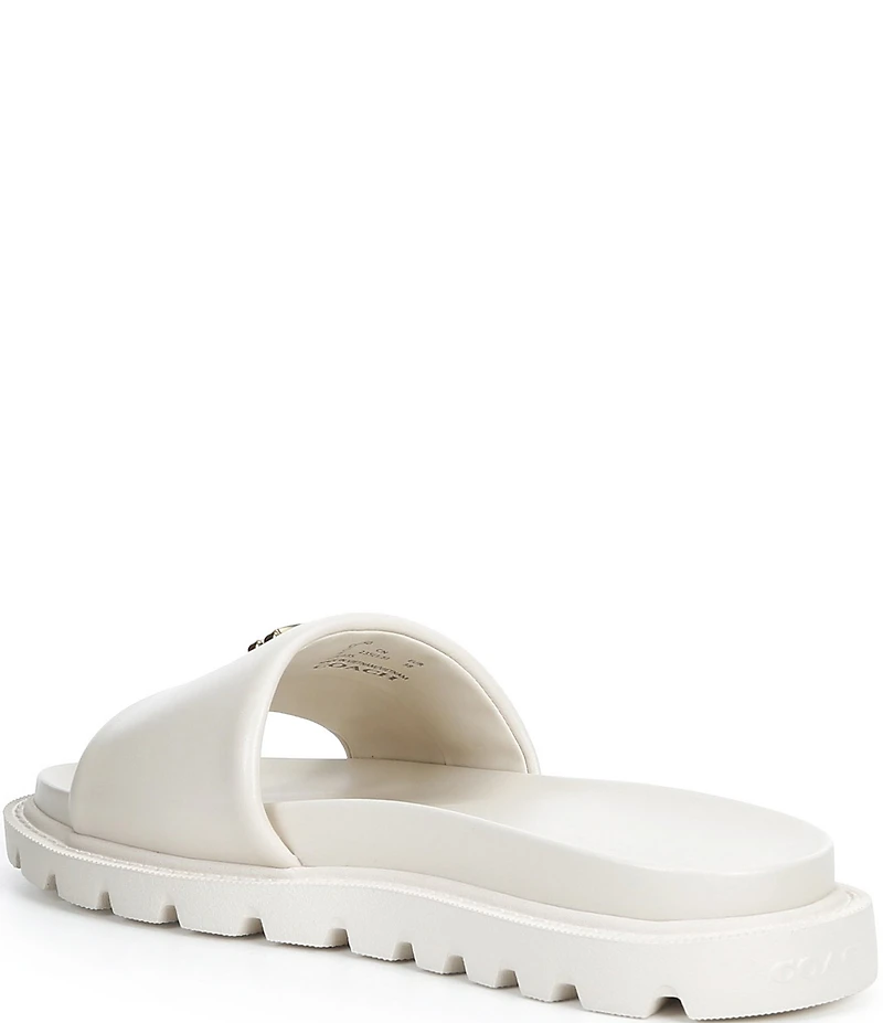 COACH Brynn Leather Slide Sandals