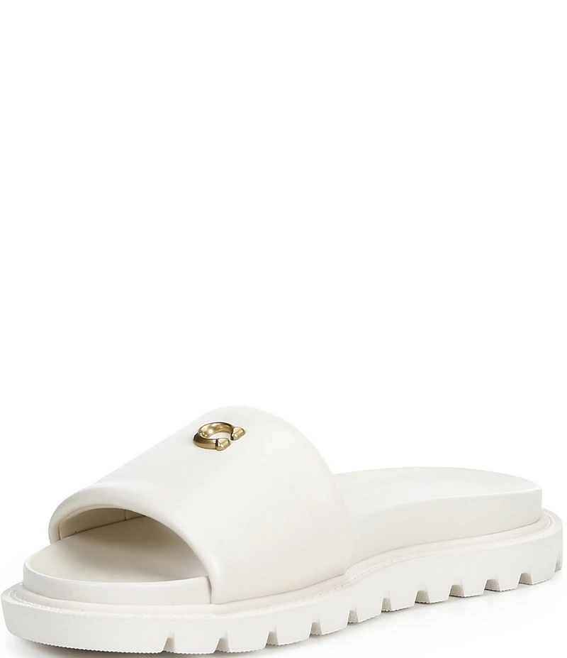 COACH Brynn Leather Slide Sandals