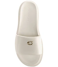 COACH Brynn Leather Slide Sandals