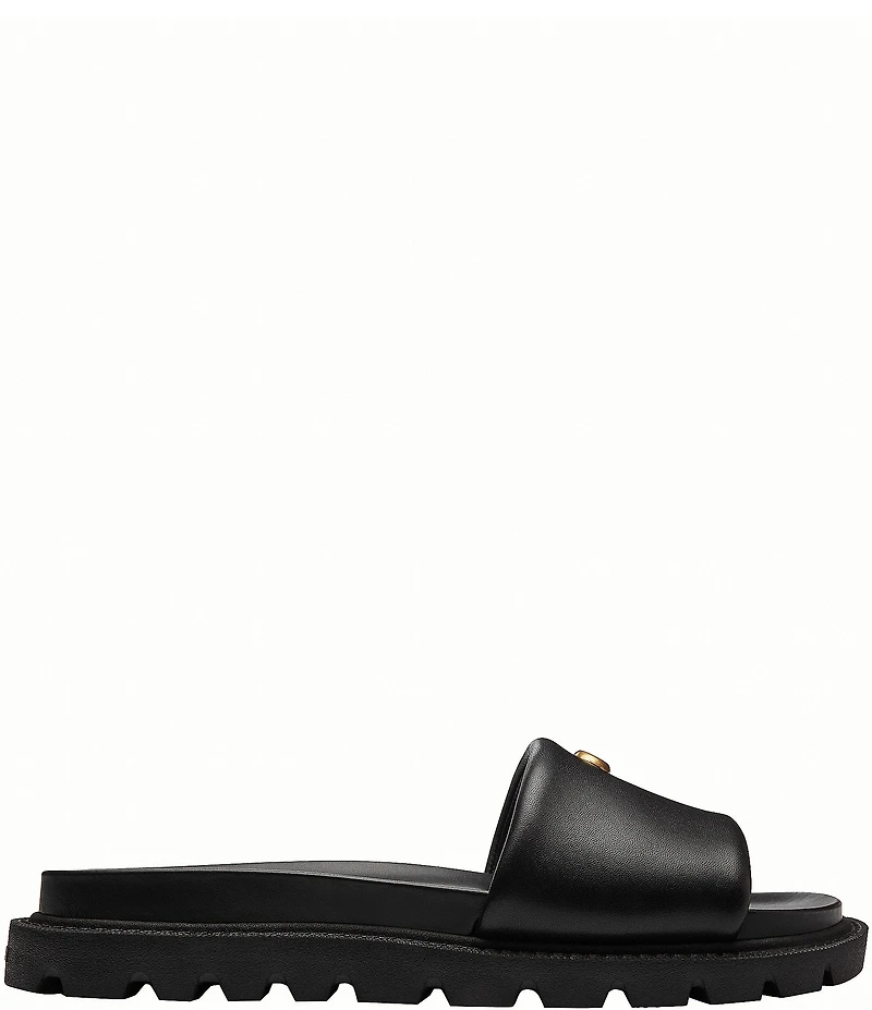 COACH Brynn Leather Slide Sandals