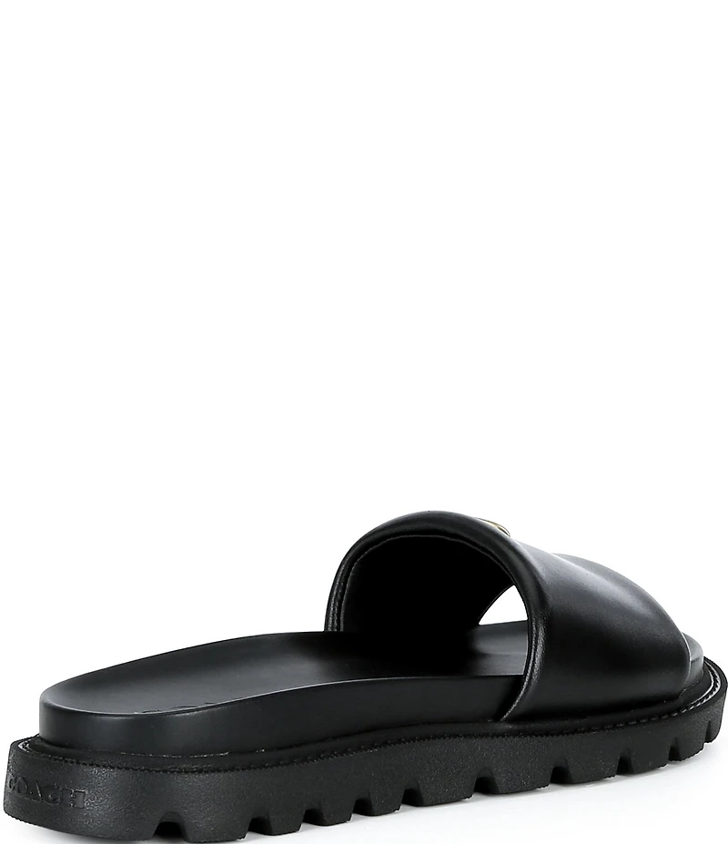 COACH Brynn Leather Slide Sandals