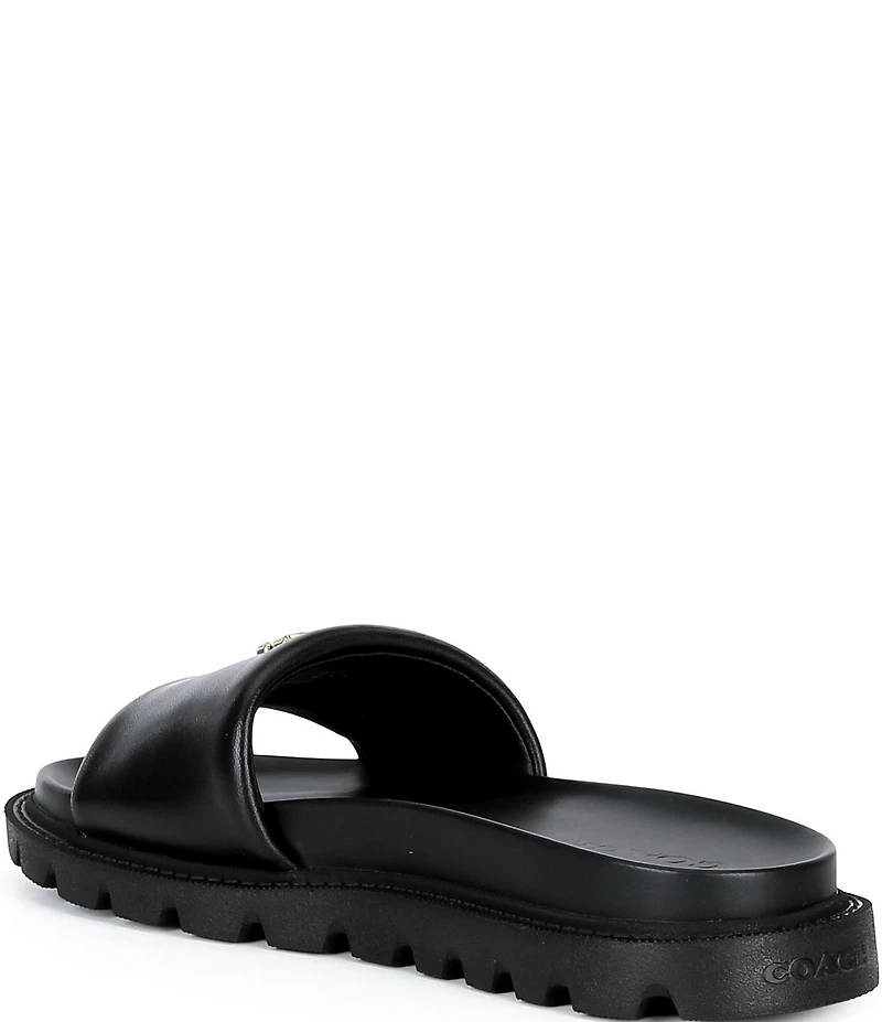 COACH Brynn Leather Slide Sandals