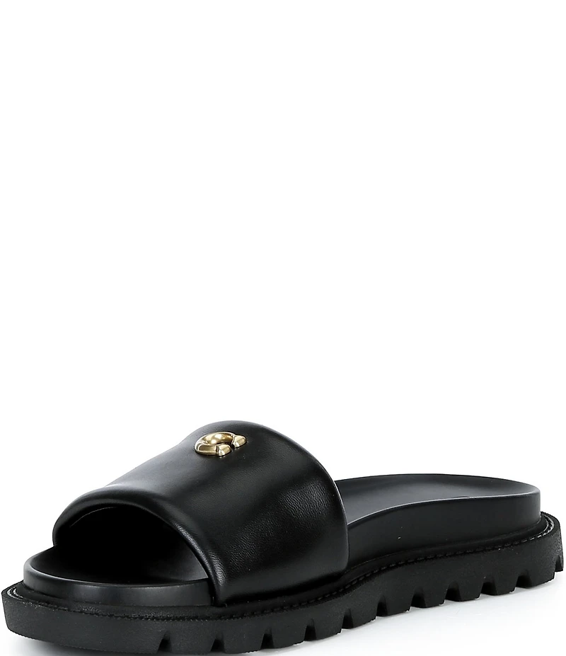COACH Brynn Leather Slide Sandals