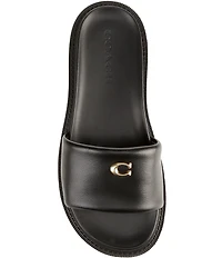 COACH Brynn Leather Slide Sandals