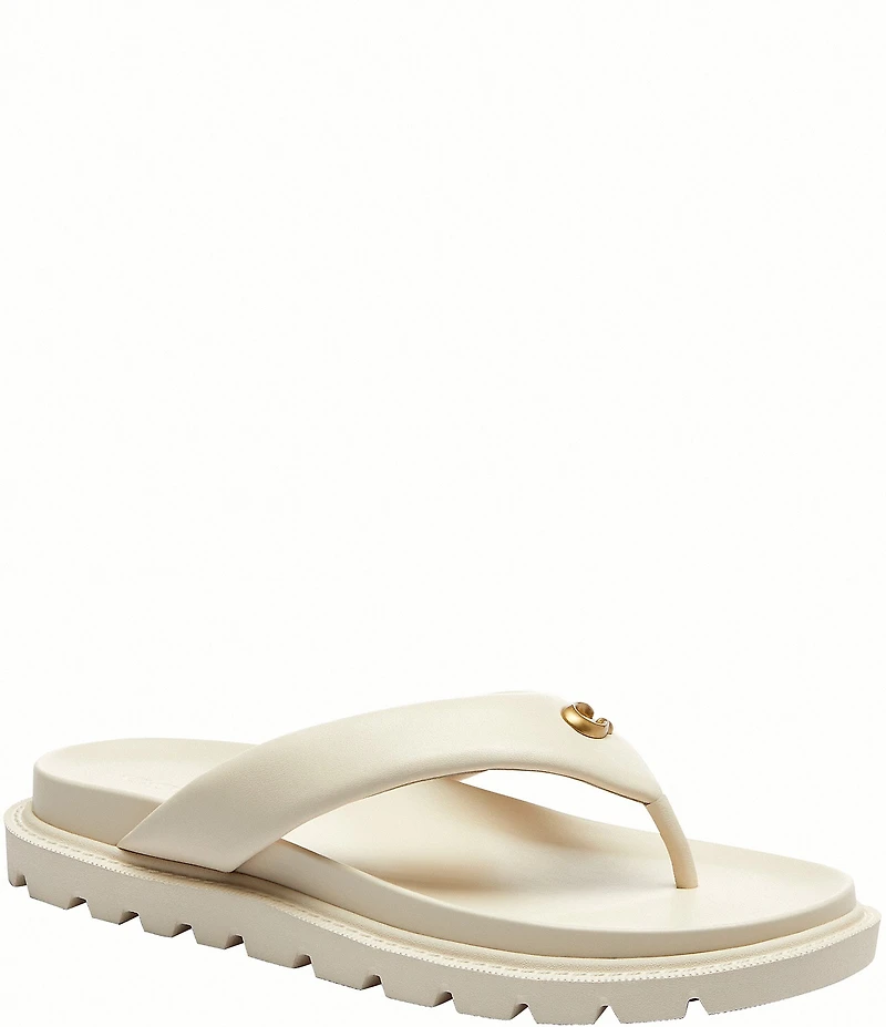 COACH Brynn Leather Thong Sandals